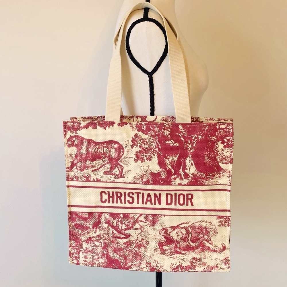 ❤️Christian Dior Straw Tote Red